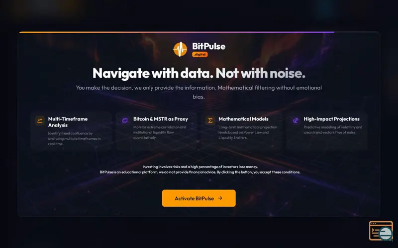 Screenshot of BitPulse.digital, a launch using Auth0