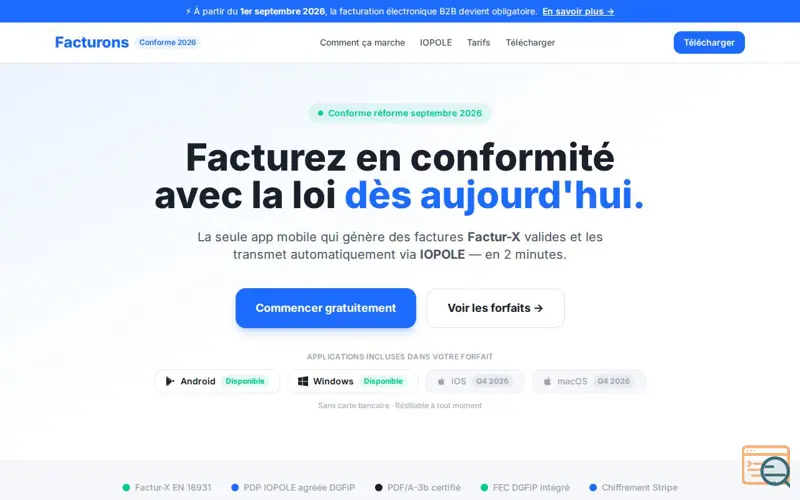 Screenshot of Facturons 