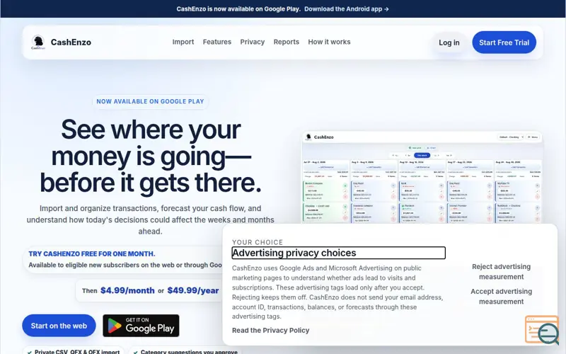 Screenshot of CashEnzo