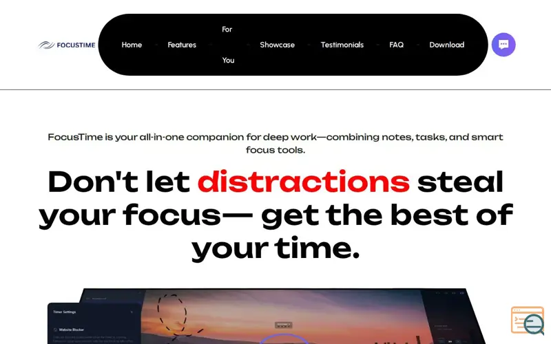 Screenshot of FocusTime