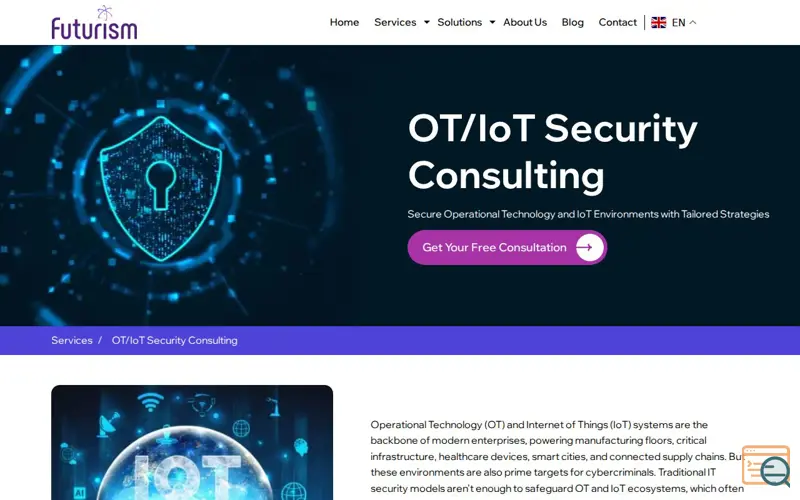 Screenshot of OT IOT SECURITY CONSULTING