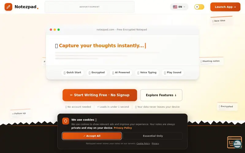 Screenshot of Notezpad