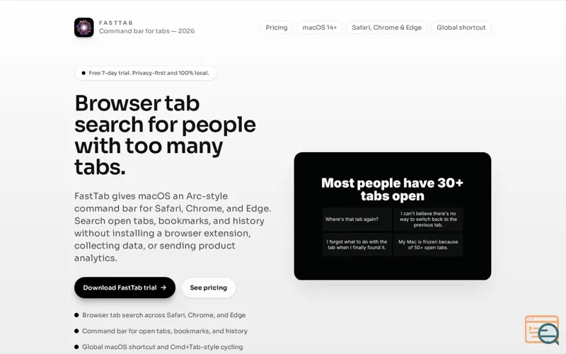 Screenshot of FastTab