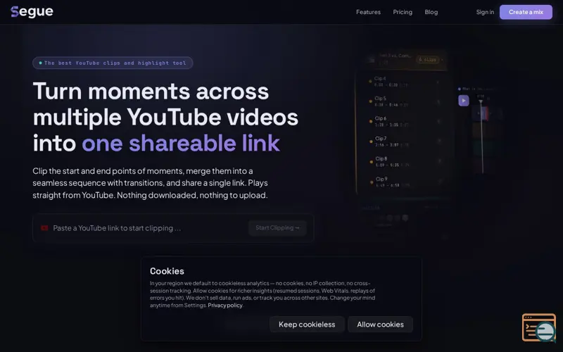 Screenshot of Segue