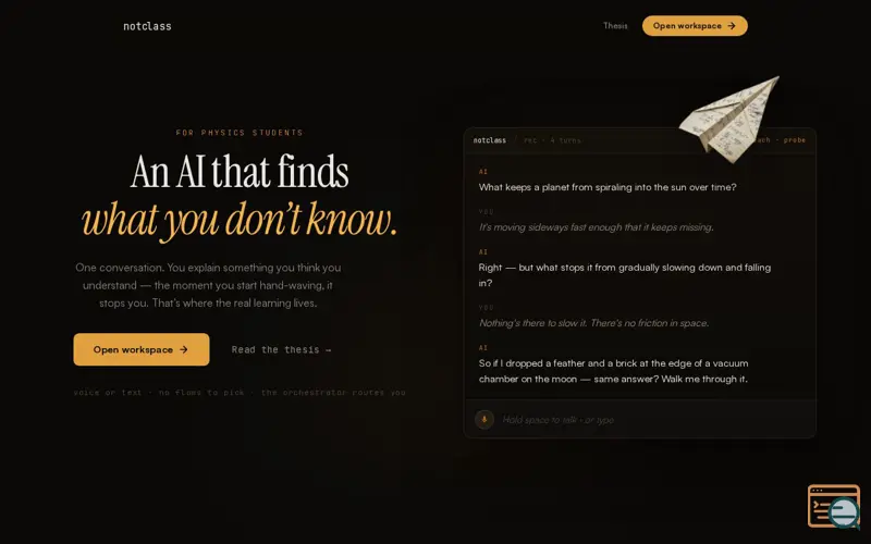 Screenshot of notclass