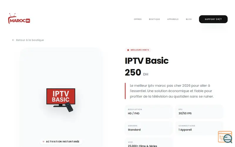 Screenshot of IPTV Basic, a launch using Trustindex