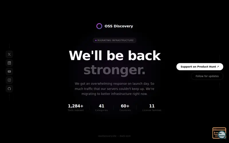 Screenshot of OSS Discovery