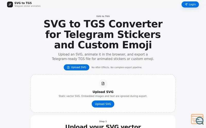 Screenshot of SVG to TGS Converter