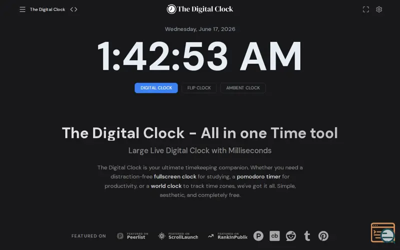 Screenshot of The Digital Clock