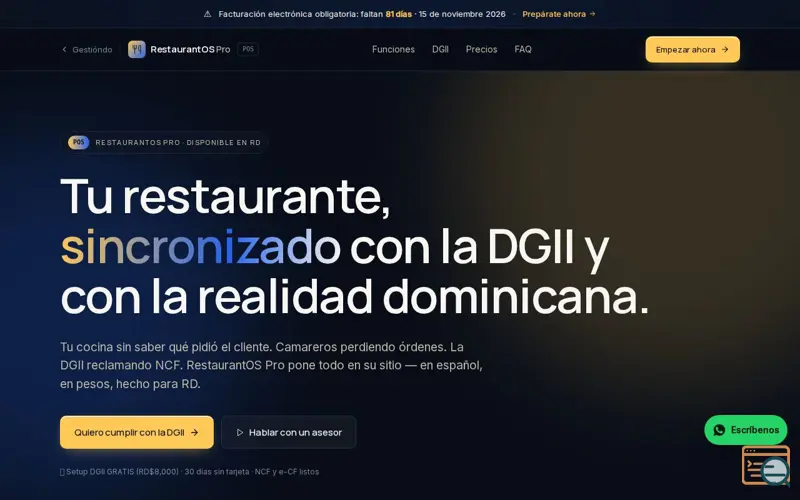 Screenshot of RestaurantOS Pro