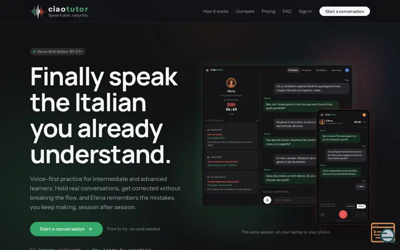 Screenshot of CiaoTutor