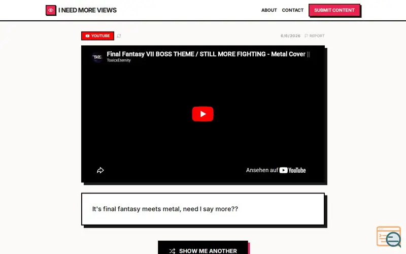 Screenshot of I Need More Views
