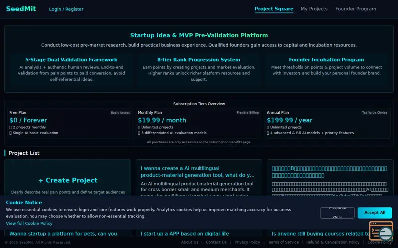 Screenshot of SeedMit-Web