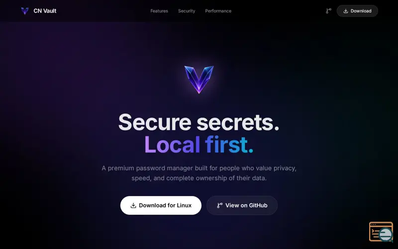 Screenshot of CN Vault