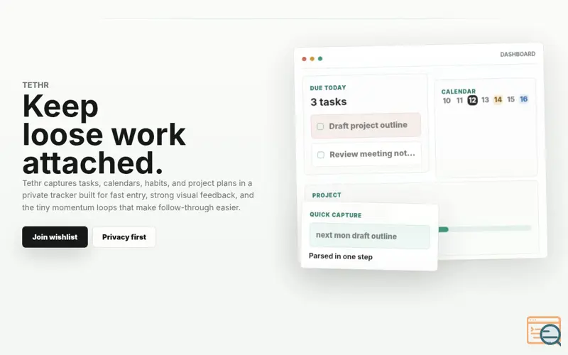 Screenshot of Tethr