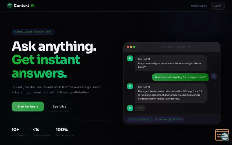 Screenshot of Context AI