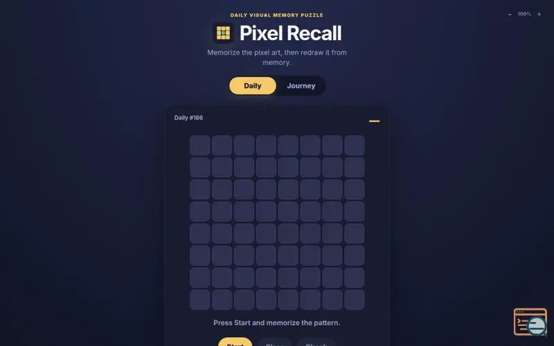 Screenshot of Pixel Recall