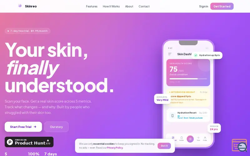Screenshot of Skinreo