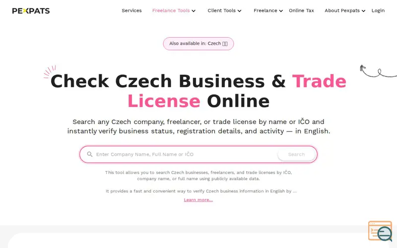 Screenshot of Pexpats Business Search