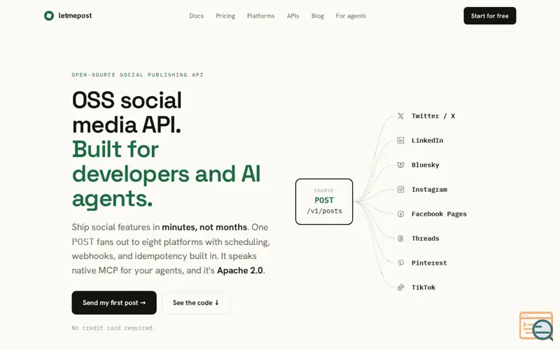Screenshot of letmepost.dev