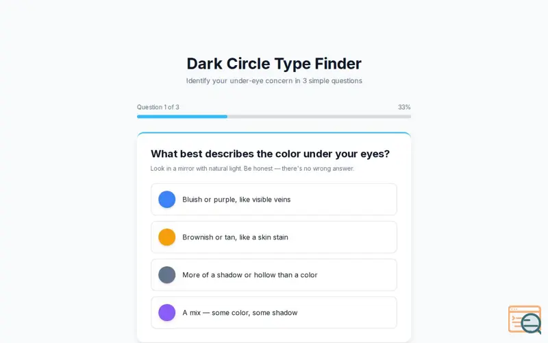Screenshot of Dark Circle Type Finder