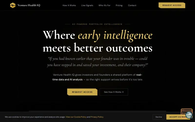 Screenshot of VentureHealthIQ