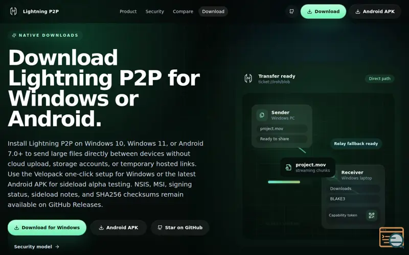 Screenshot of Download Lightning P2P