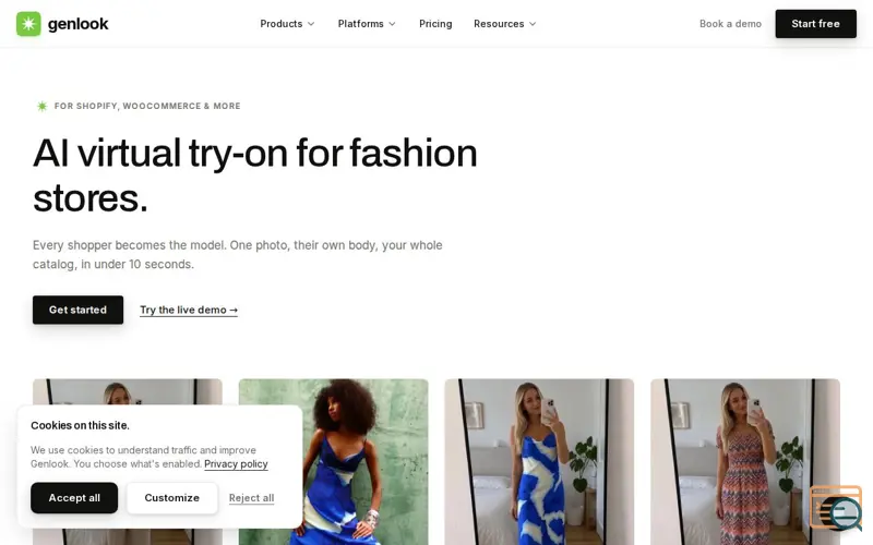 Screenshot of Genlook Virtual Try-on