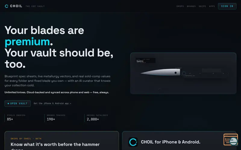 Screenshot of CHOIL