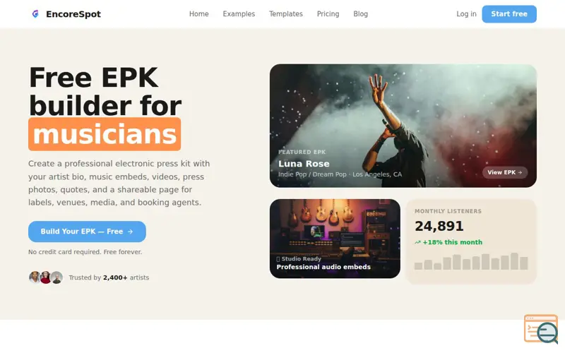 Screenshot of EncoreSpot