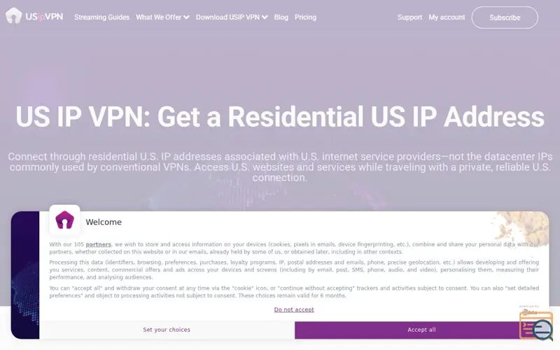 Screenshot of USip VPN