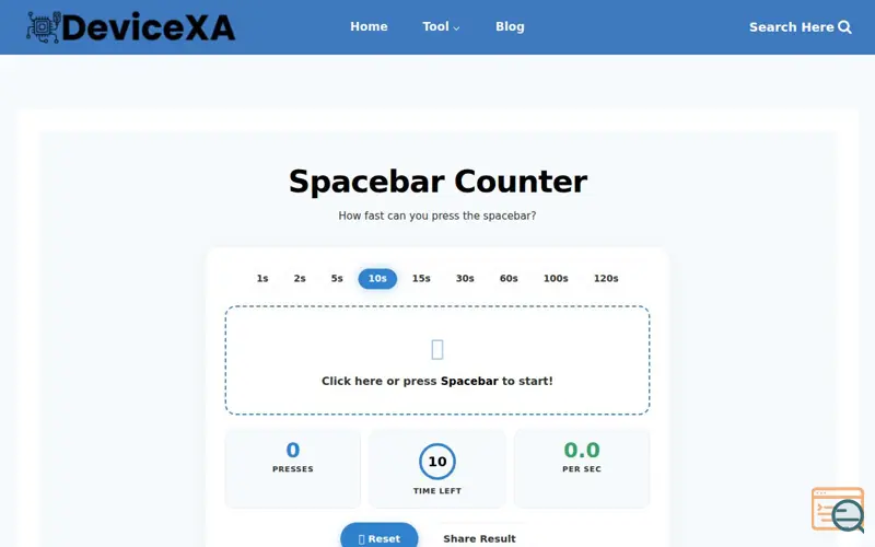 Screenshot of Spacebar Counter