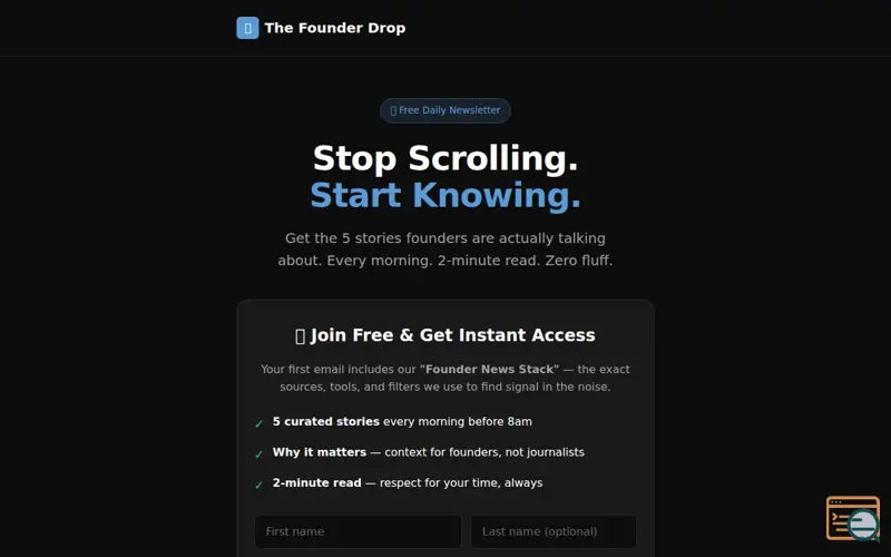Screenshot of The Founder Drop