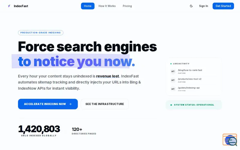 Screenshot of IndexFast