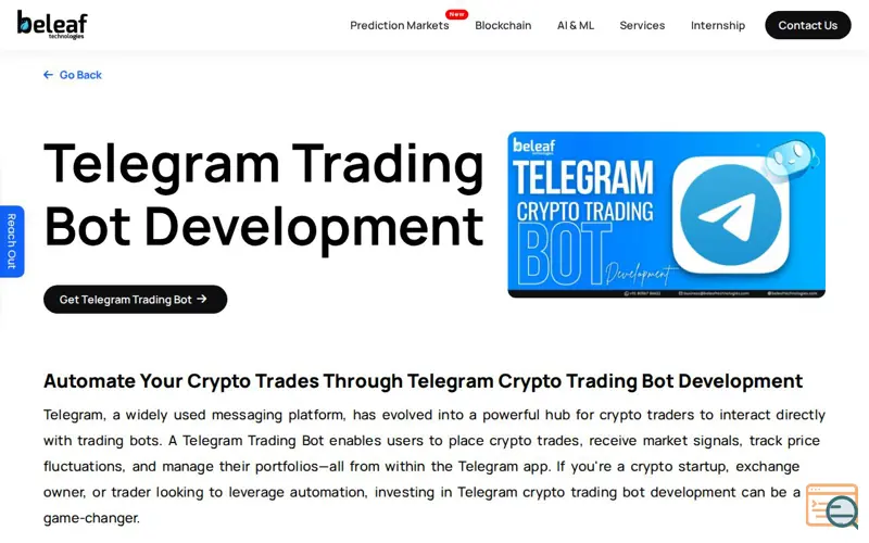 Screenshot of Telegram Trading Bot
