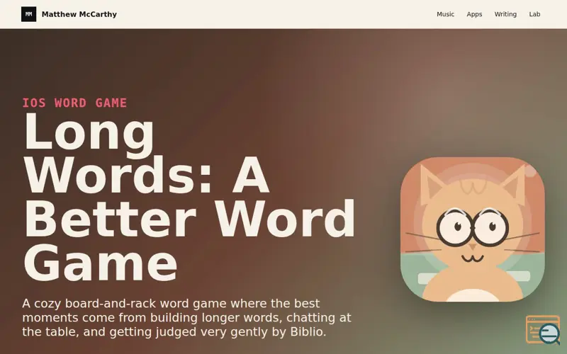 Screenshot of Long Words