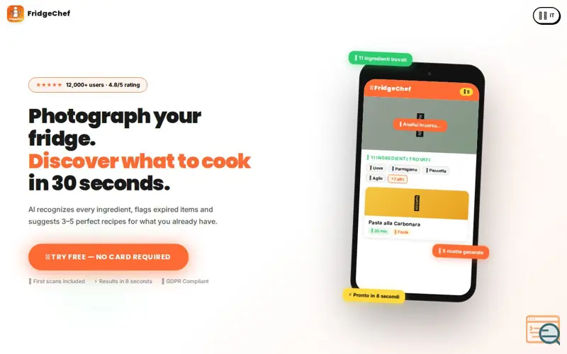 Screenshot of FridgeChef