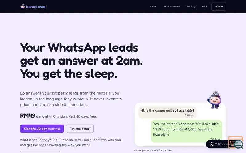 Screenshot of Iterate Chat