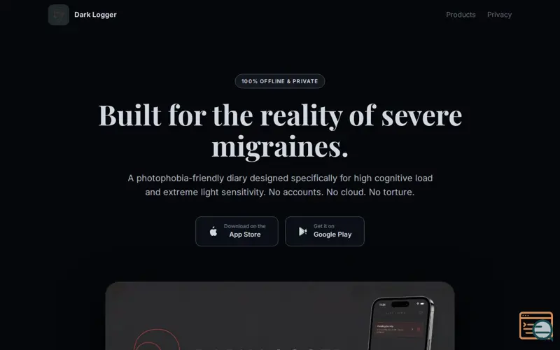 Screenshot of DarkLogger - Migraine / Headache tracker