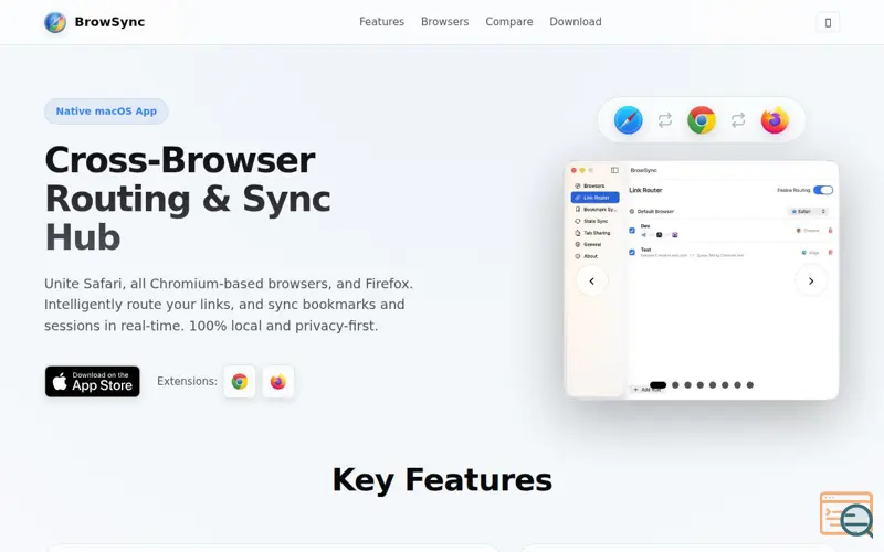 Screenshot of BrowSync