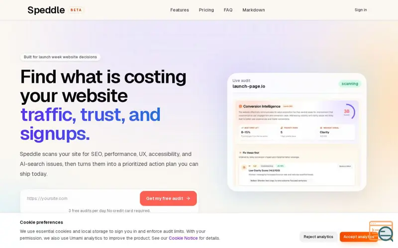 Screenshot of Speddle