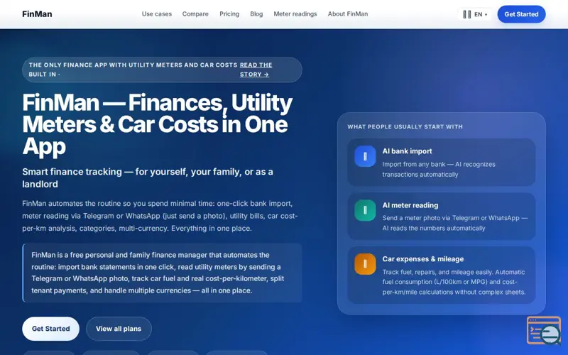 Screenshot of FinMan