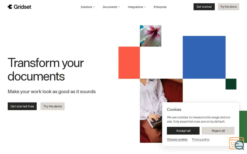 Screenshot of Gridset
