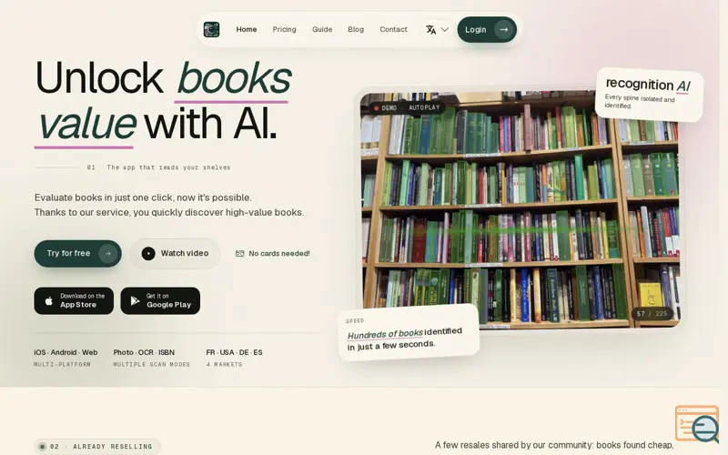 Screenshot of BiblioScan
