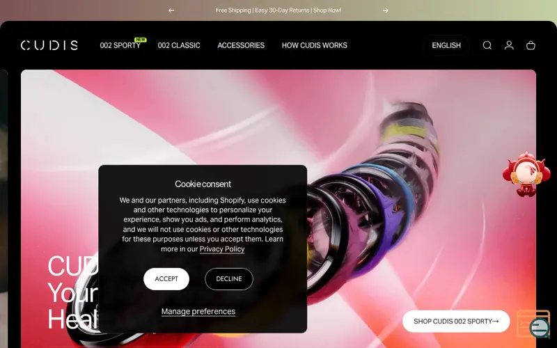 Screenshot of CUDIS smart ring reviews, a launch using MerchantYard