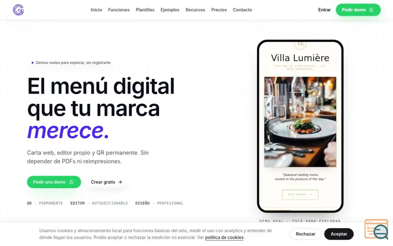 Screenshot of GestionMenu
