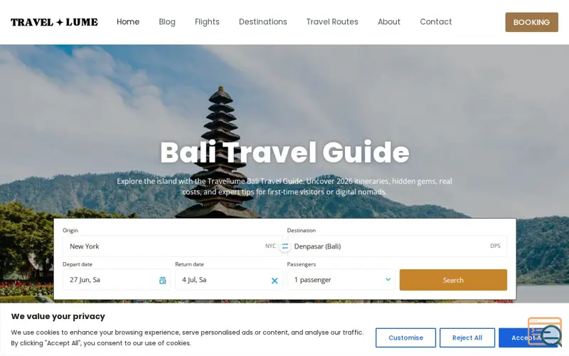 Screenshot of Travel Lume