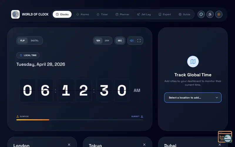 Screenshot of World of Clock