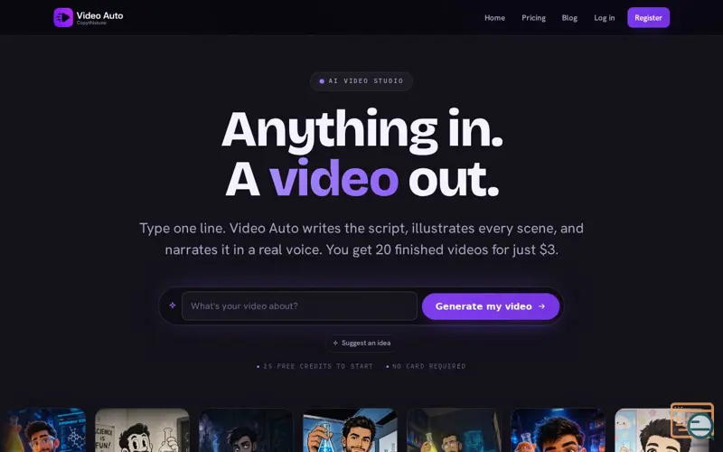 Screenshot of Video Auto by copythistune: anything in, a finished video out