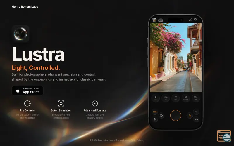 Screenshot of Lustra - Professional Camera App